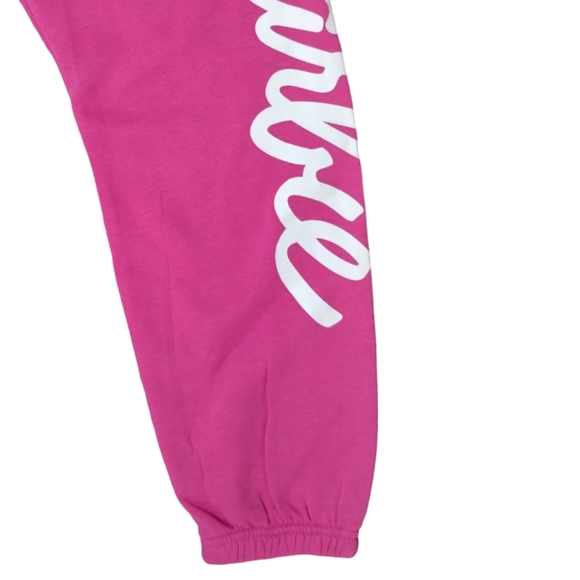 Barbie Sweatpants Pocket Joggers Hot Pink & White Logo NWOT - Picture 5 of 8